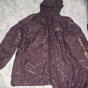 New Balance Womens Purple & Gold Geometric Windbreaker - 3x